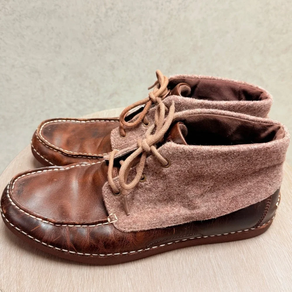 UGG Men's Australian Chukka 10.5 Boots Brown Leather‎ Wool Lace Up Ankle Boots